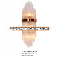 Decorative Style Glass Material Copper Wall Light for hotel home