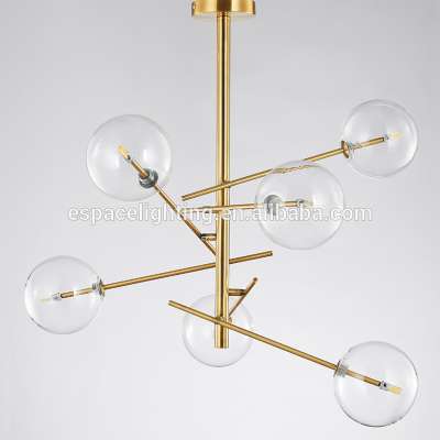 Zhongshan Factory Simple Metal With Glass Suspended Ceiling Light Design