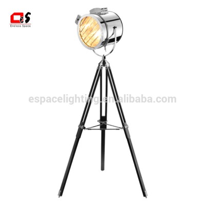 retro American indoor modern chrome or copper industrial tripod shape Iron vintage floor lamp/light