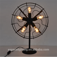 Antique black fan table lamp retro for hotels