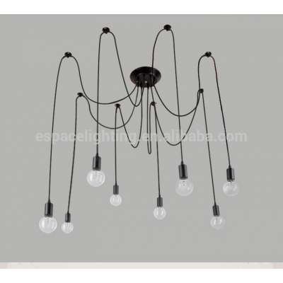 Industrial black wire ceiling lamp holder with led edison bulb