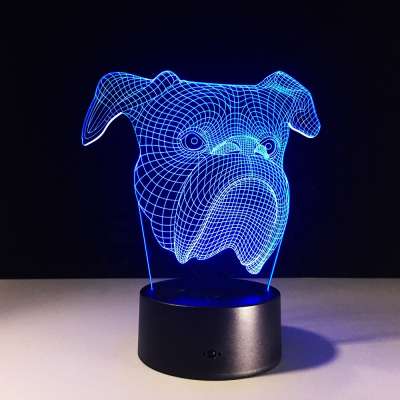 Fancy Deco touch swich bulldog 3D LED table lamp